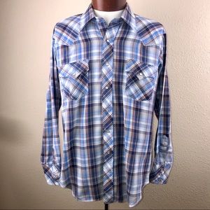 Vintage Mustang Western Snap Button Shirt